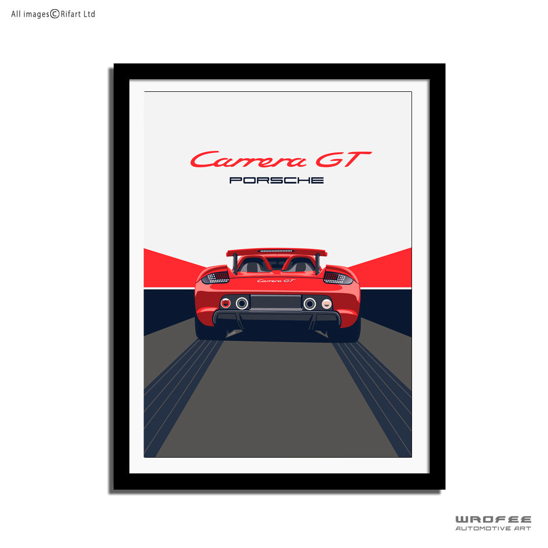 porsche carrera gt vintage car office automotive illustration bedroom man cave garage wall art decor poster print gift for men father him enthusiast canvas