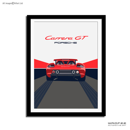 porsche carrera gt vintage car office automotive illustration bedroom man cave garage wall art decor poster print gift for men father him enthusiast canvas