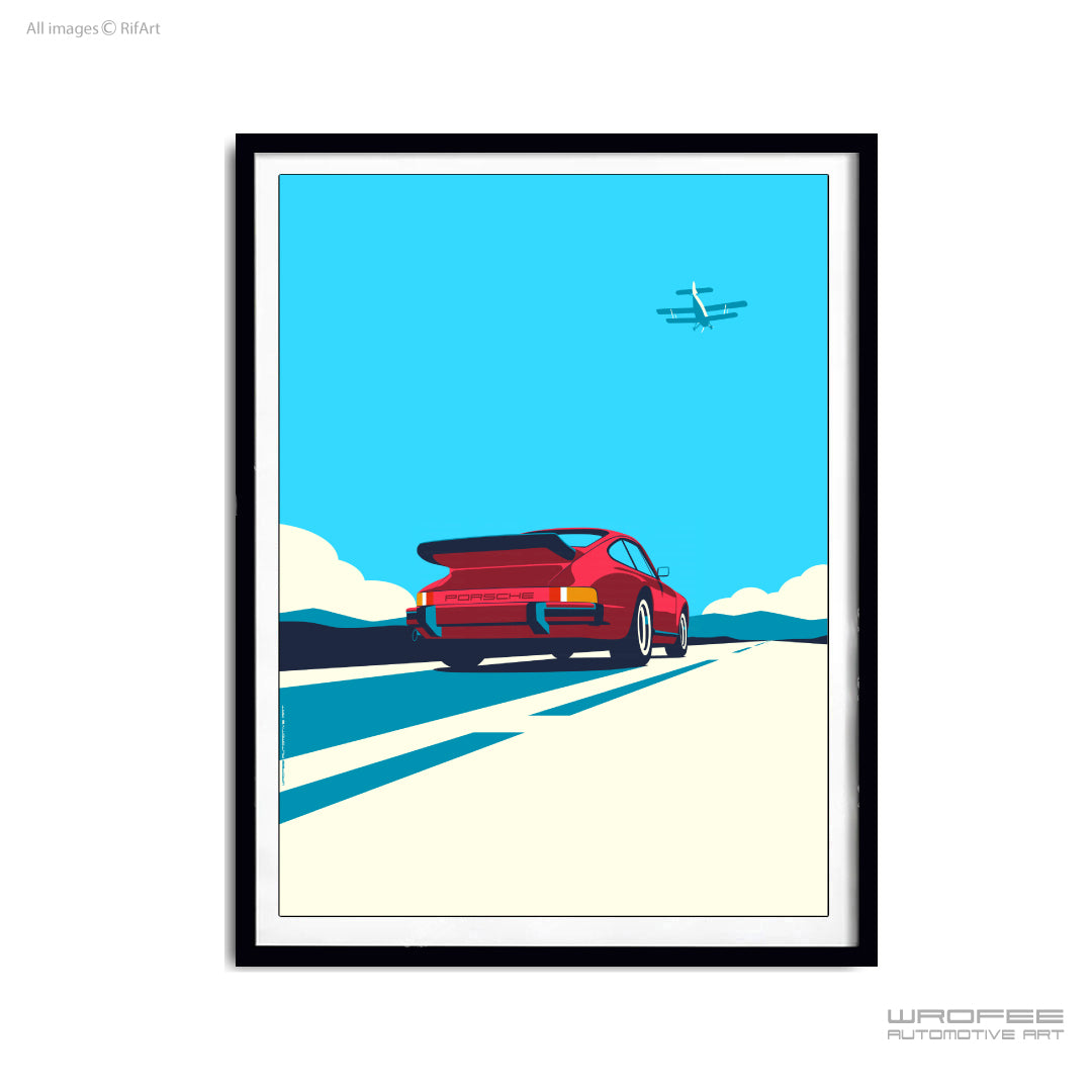 930 Turbo Retro Car Poster