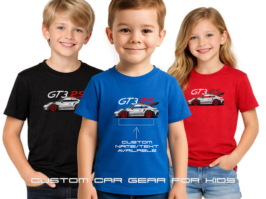 Custom Toddler Boy Clothes 911 GT3 R3 T-shirt Boy Girl Youth, Personalized Future Petrolheads Gift
