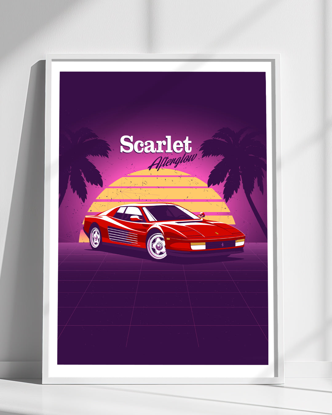 testarossa miami vibes wall art decor print poster illustration
