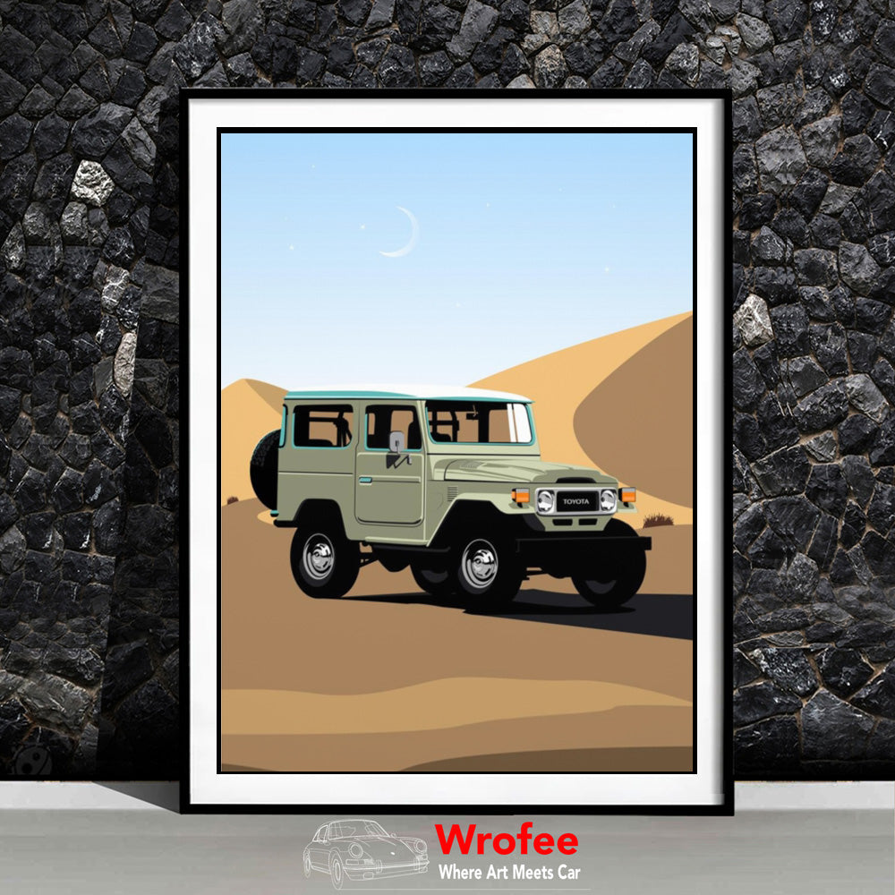 Retro SUV FJ40 Land Cruiser Art Print