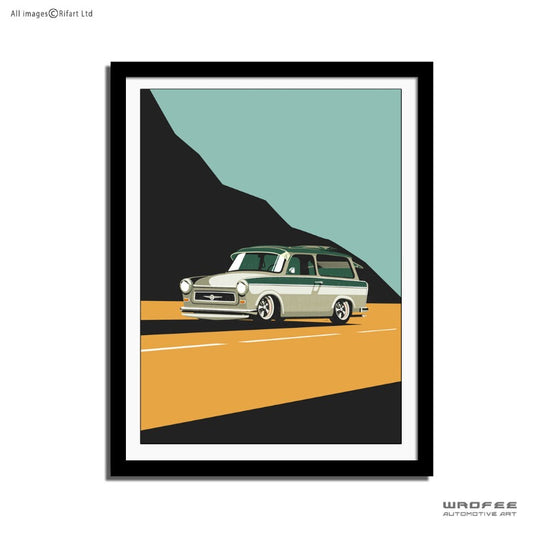 Trabant Vintage Car Art Print Retro Poster Classic Canvas Man Cave idea