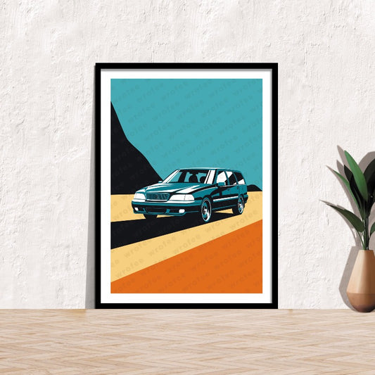 volvo v70 vintage car poster breaking bad print canvas man cave idea present