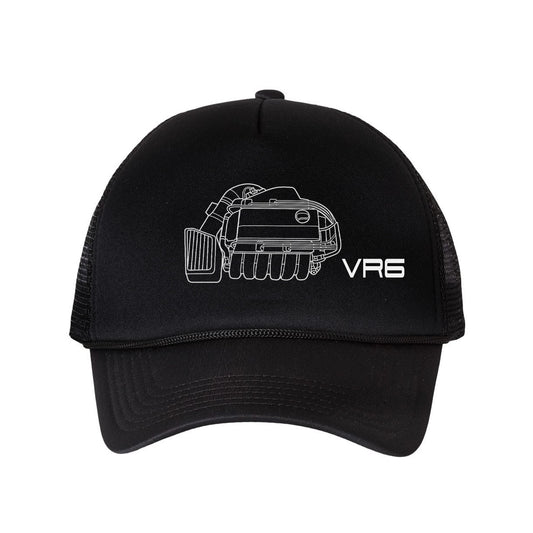 R32 VR6 Engine Car Trucker Hat - Racing Enthusiast Graphic Snapback