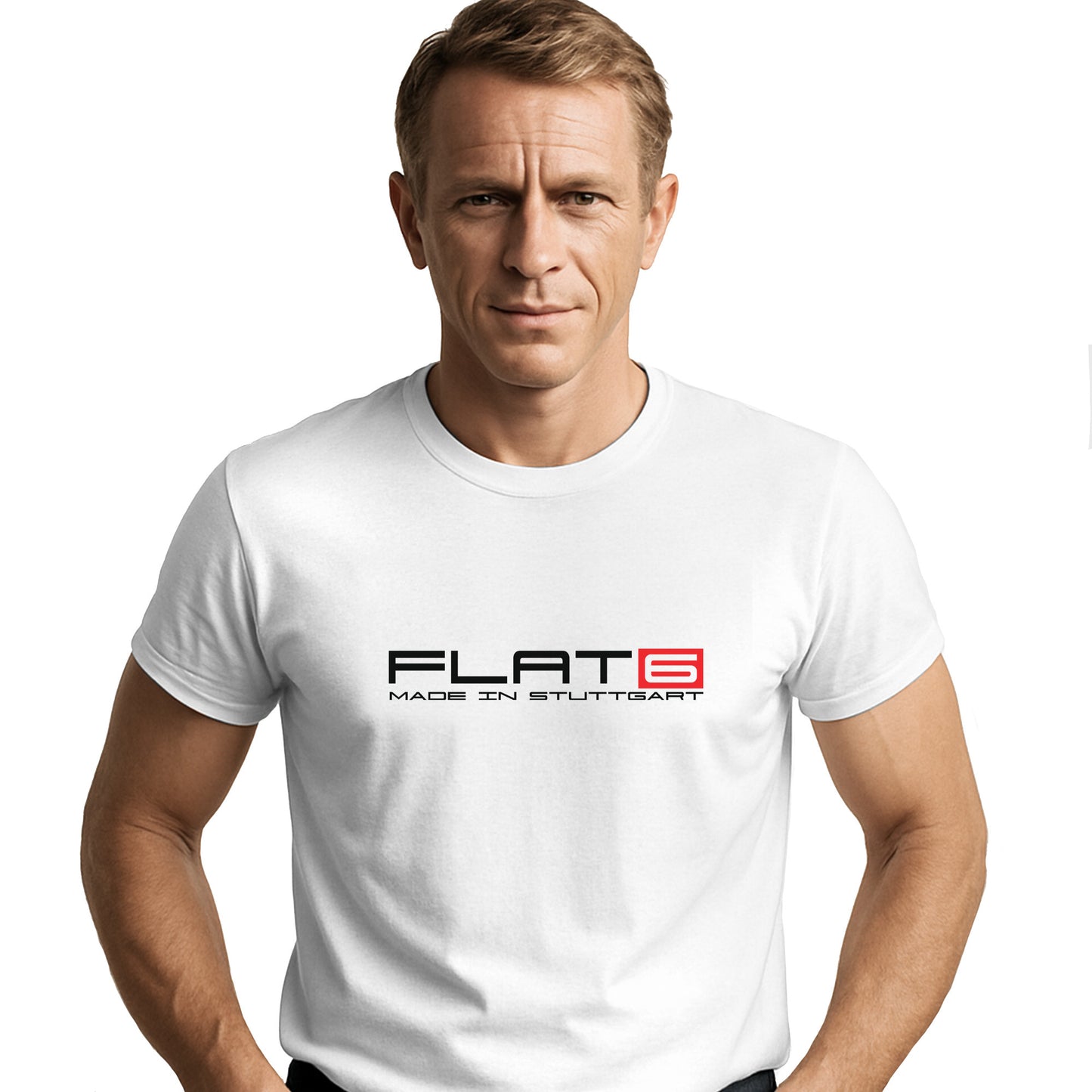 Flat 6 T-Shirt, 911 Air Cooled Sports Car Lovers Tee, Made in Stuttgart Tee for Nurburgring & Motorsport Enthusiasts