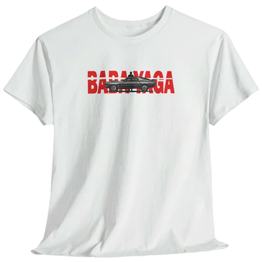 baba yaga ford mustang t-shirt