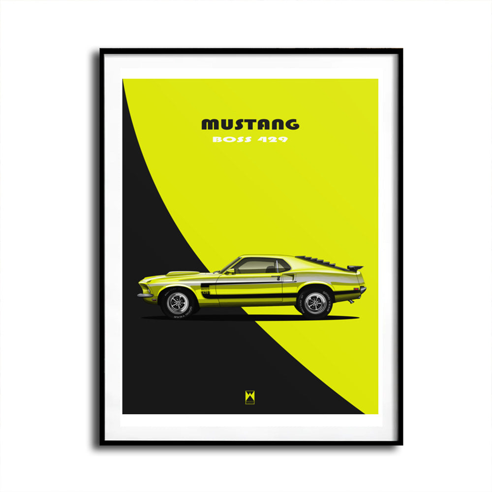 Vintage Mustang Boss Art Print