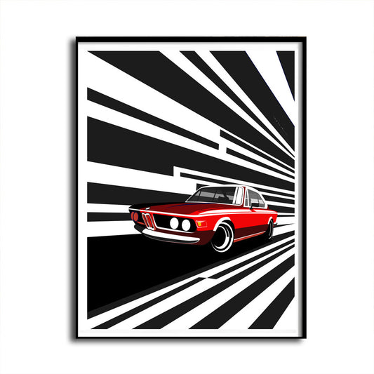 BMW E9 CLS Vintage Car Poster