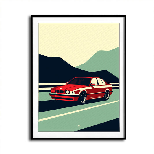 Retro E34 M5 Print