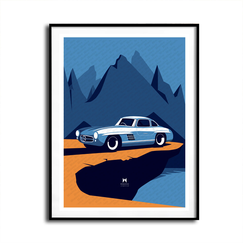 300 SL Vintage Car Art Print