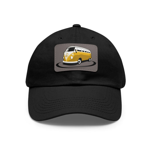 Samba Bus Dad Hat with Leather Patch (Rectangle)