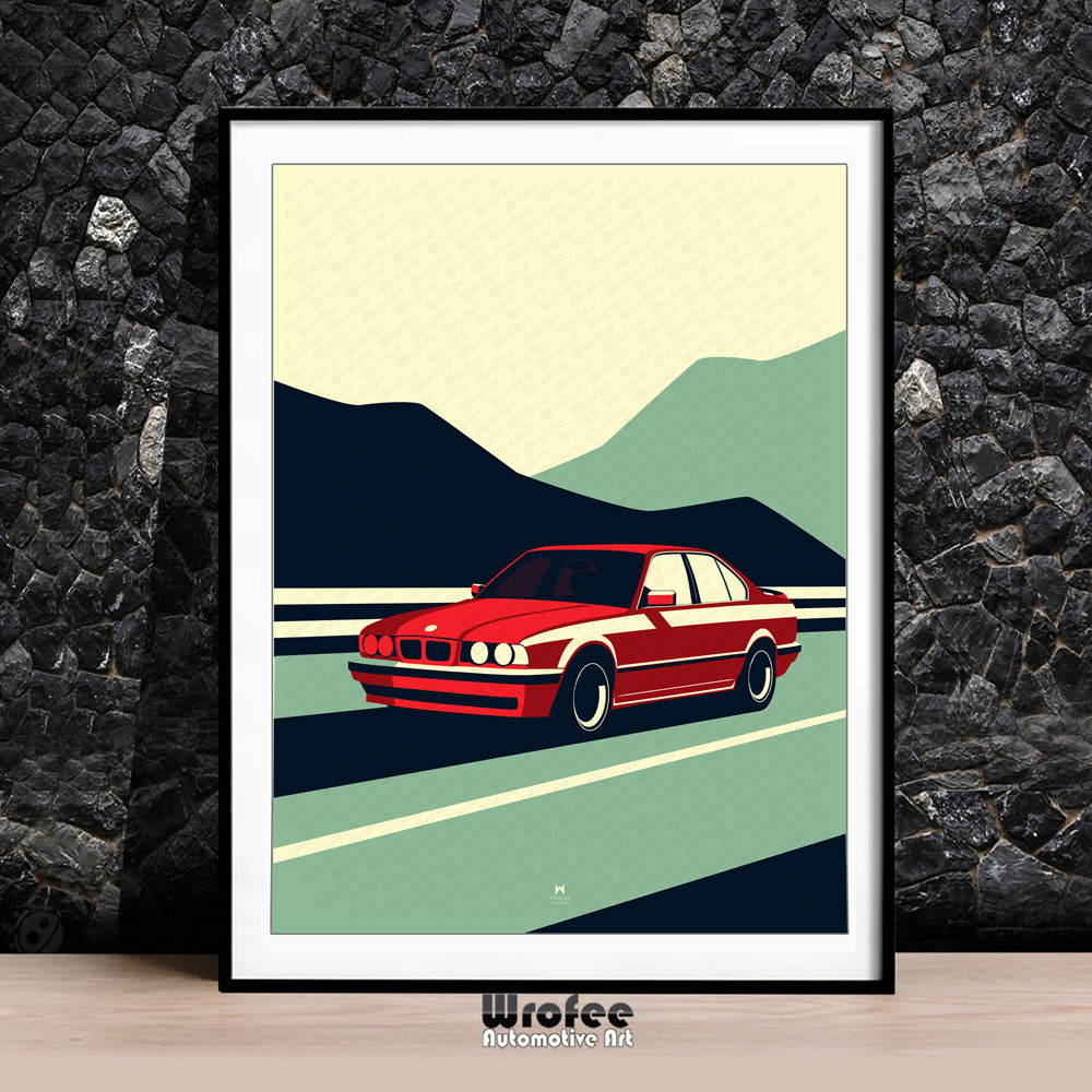 Retro E34 M5 Print