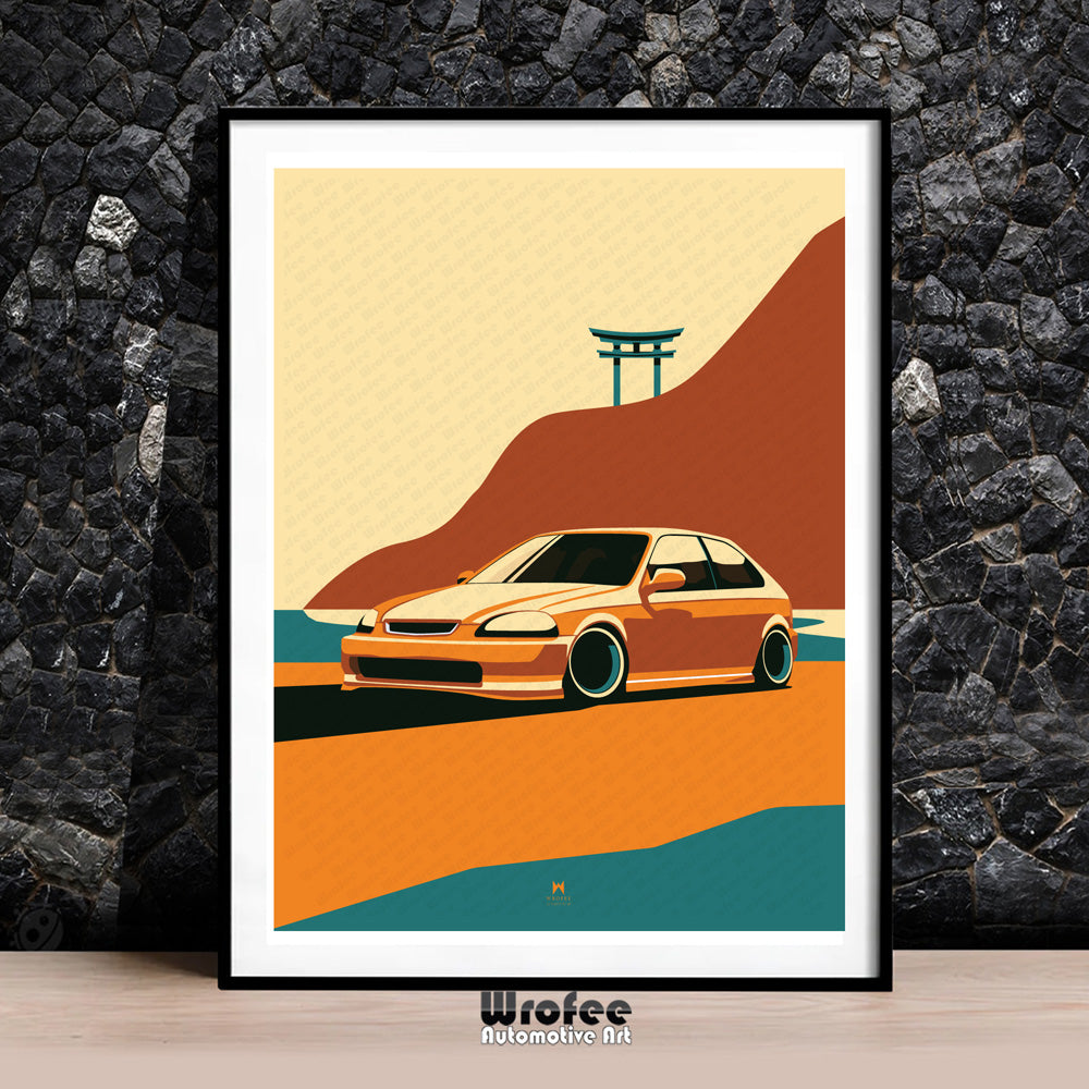 Civic EK9 Car Print