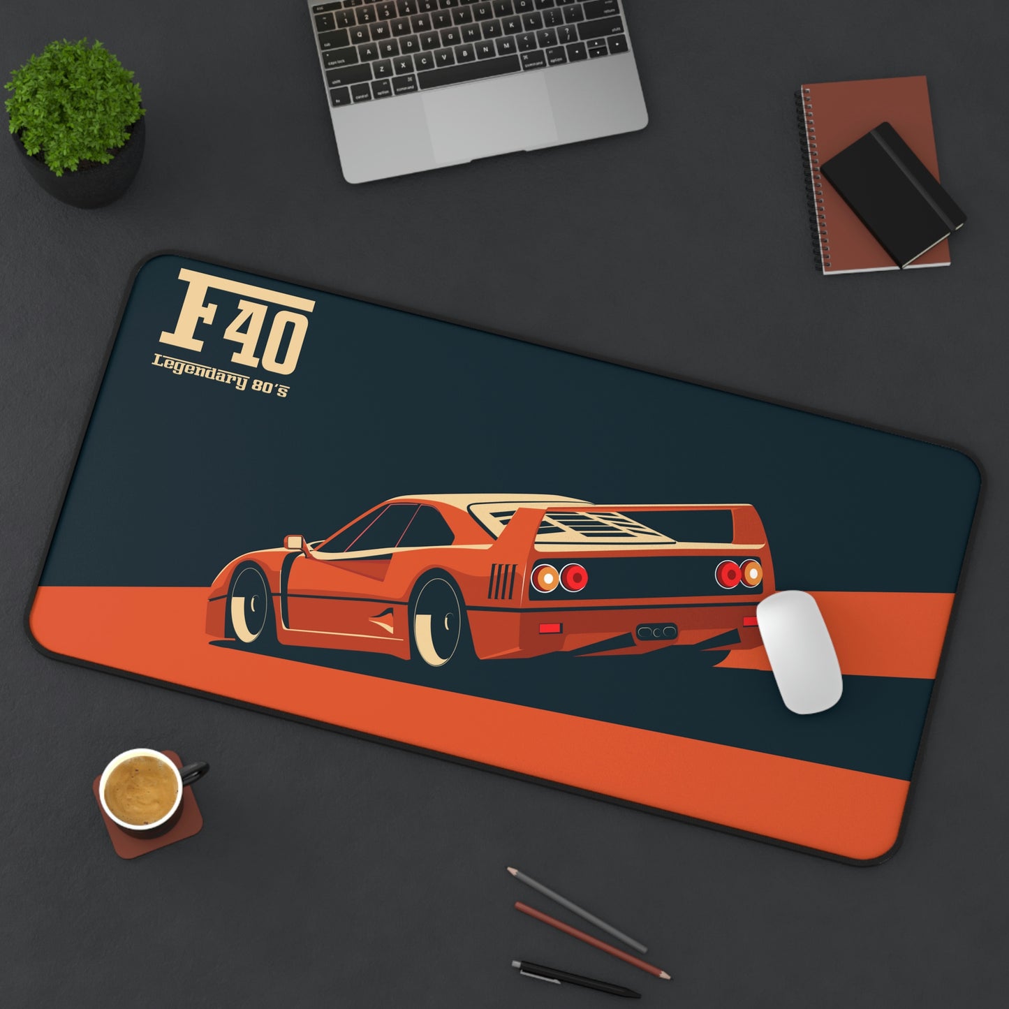 Vintage Sports Car F40 Large Mouse Pad