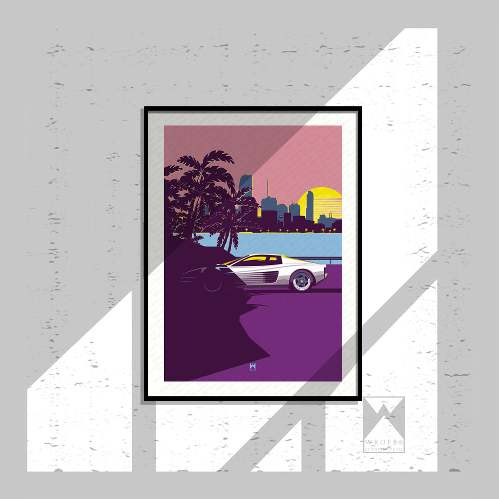 Testarossa in Miami Print