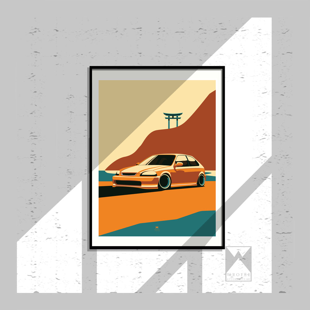 Civic EK9 Car Print