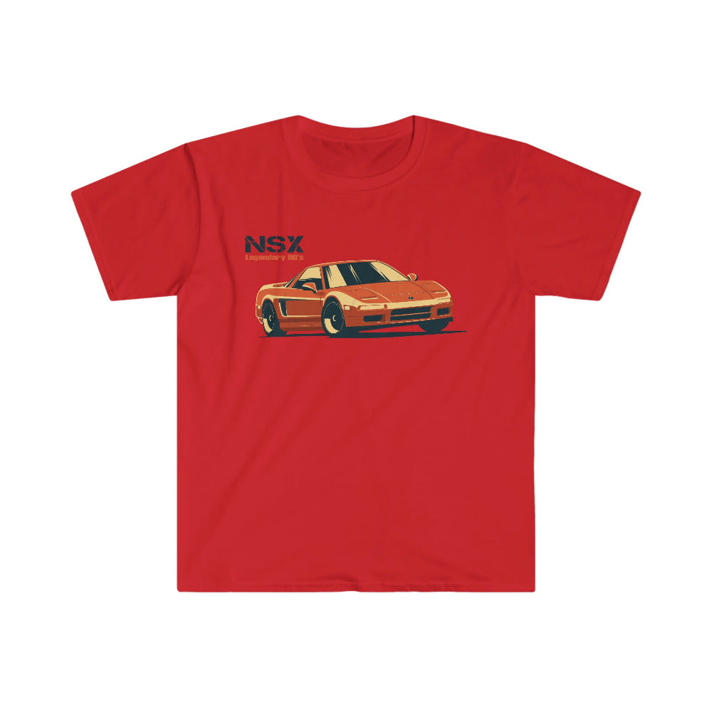 Honda Acura NSX Old japanese sports car printed on red t-shirt