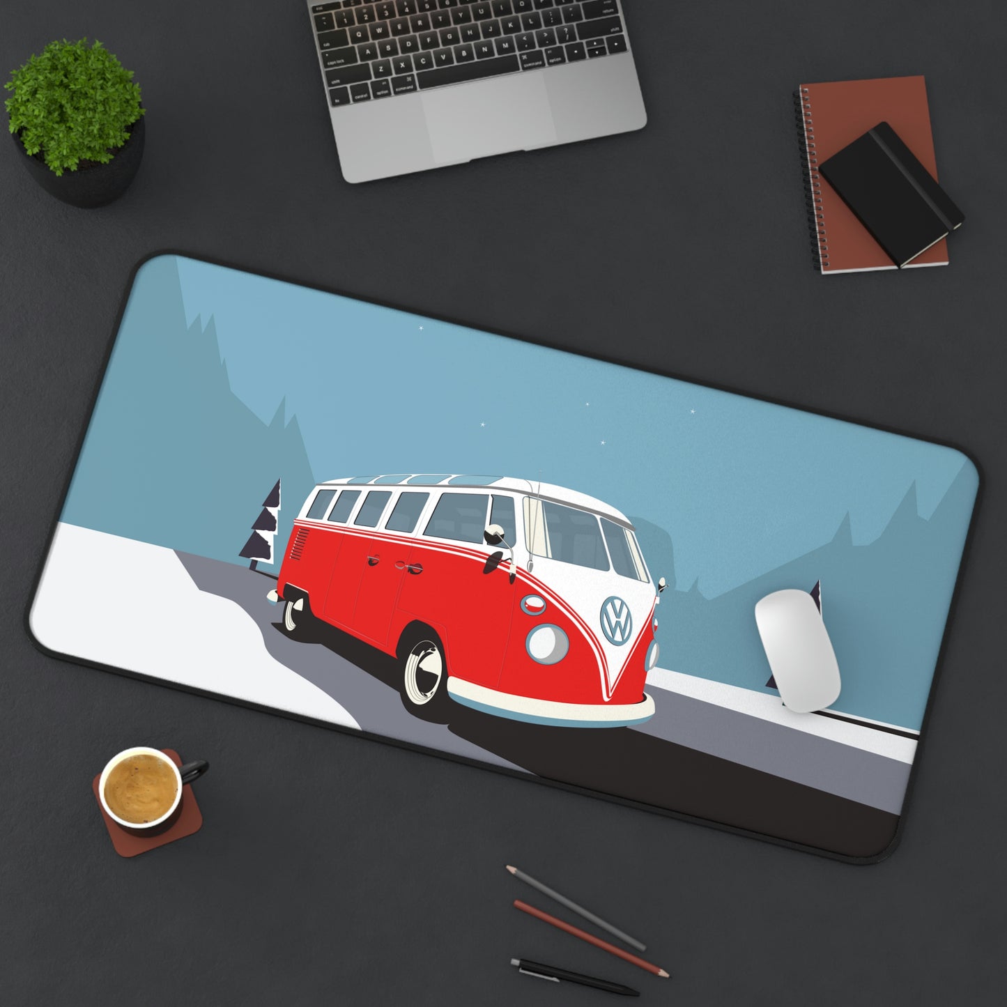 Oldschool Vintage VW Bus Large Mouse Pad