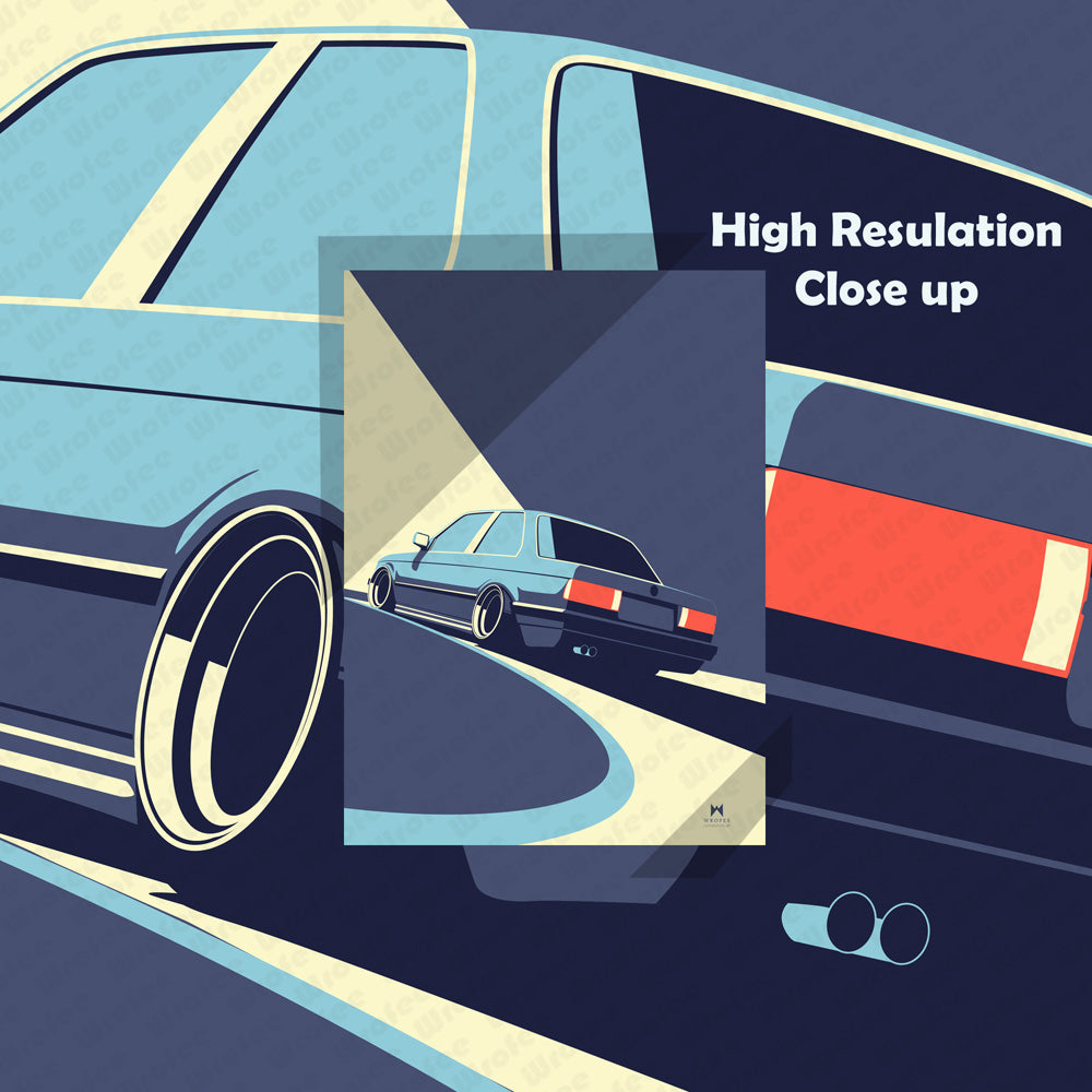 Retro E30 M3 Car Print
