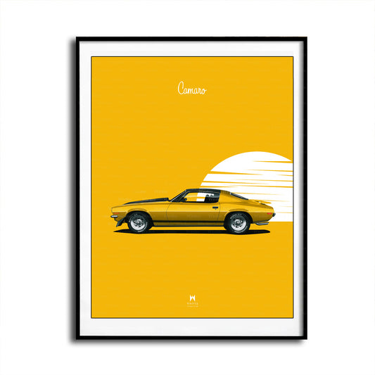 Retro Camaro Art Print