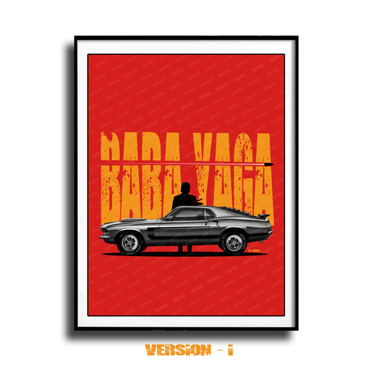 john wick baba yaga movie ford mustang poster vintage car print canvas tapestry man cave idea office garage home bedroom wall art decor keanu reeves
