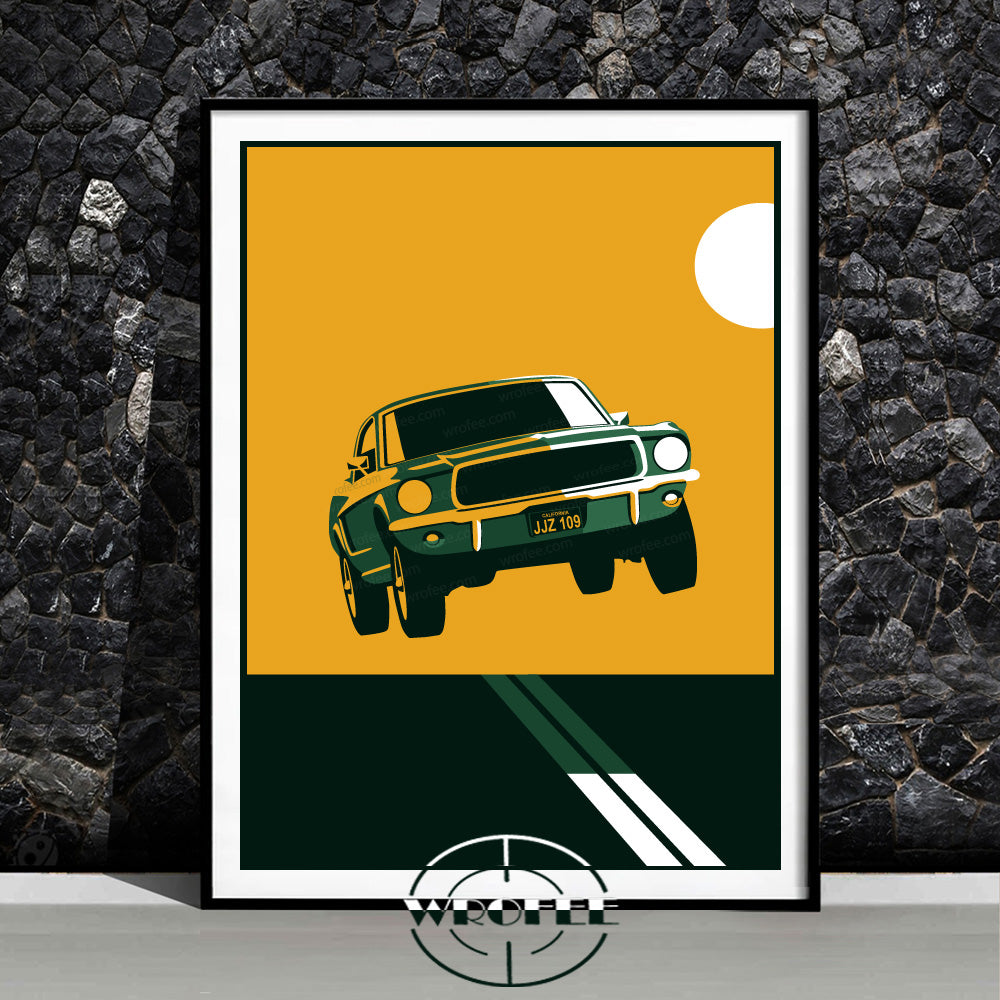 Bullit Vintage Mustang Muscle Car Print