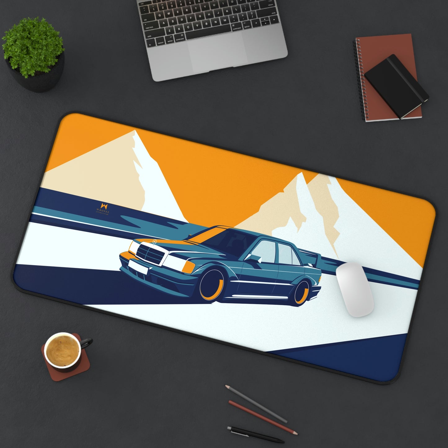 Retro Car W201 190 Evo 2 Large Mouse Pad