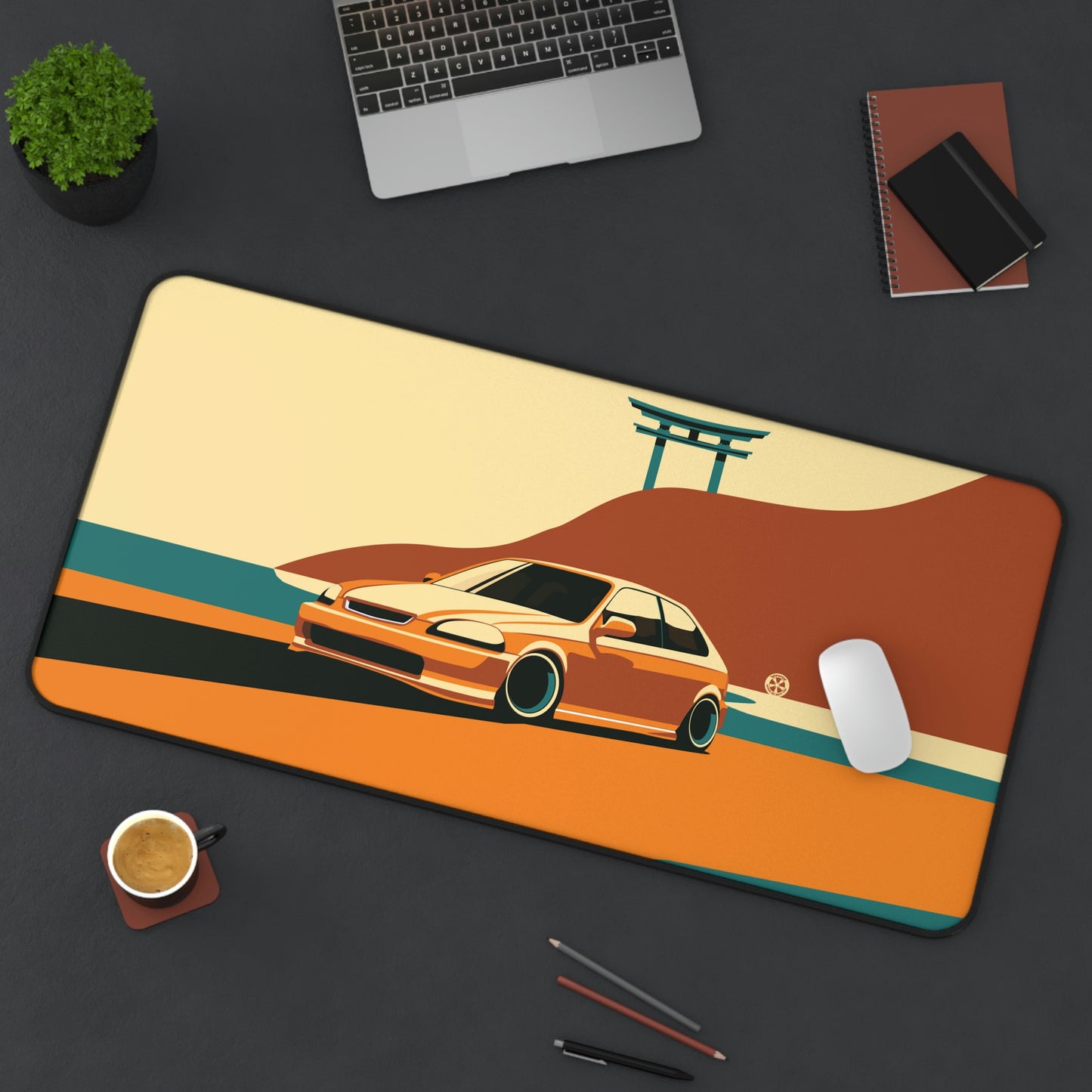 Retro Civic EK 9 Large Mouse Pad