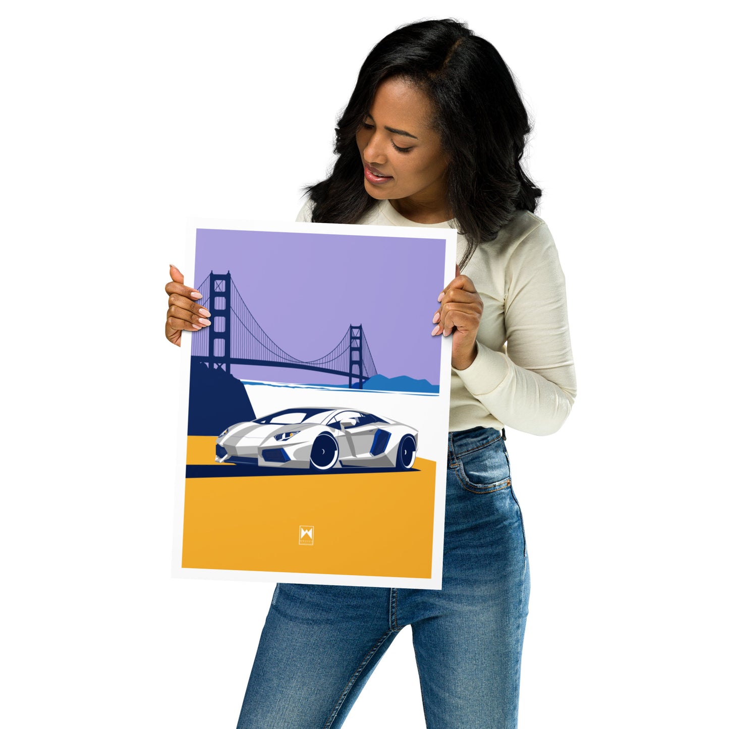 Aventador & Golden Gate Art Print