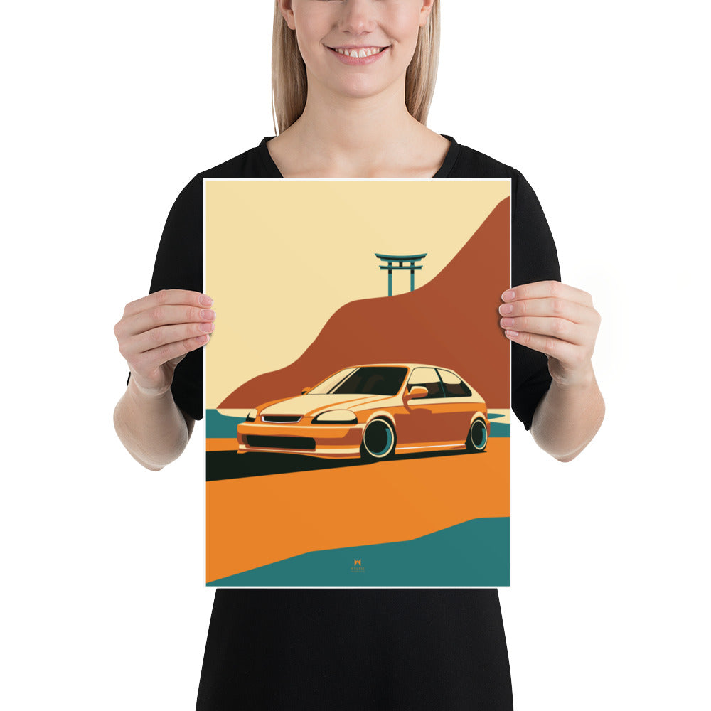 Civic EK9 Car Print