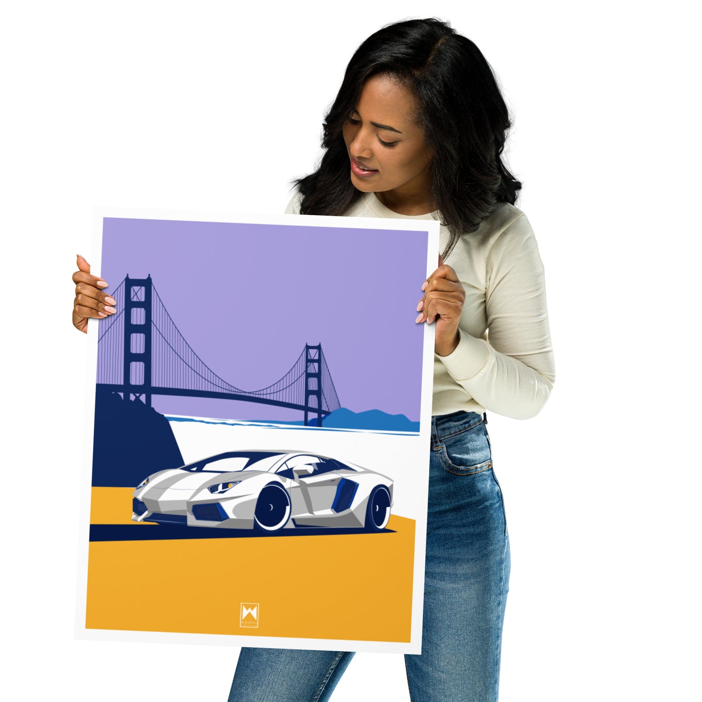 Aventador & Golden Gate Art Print