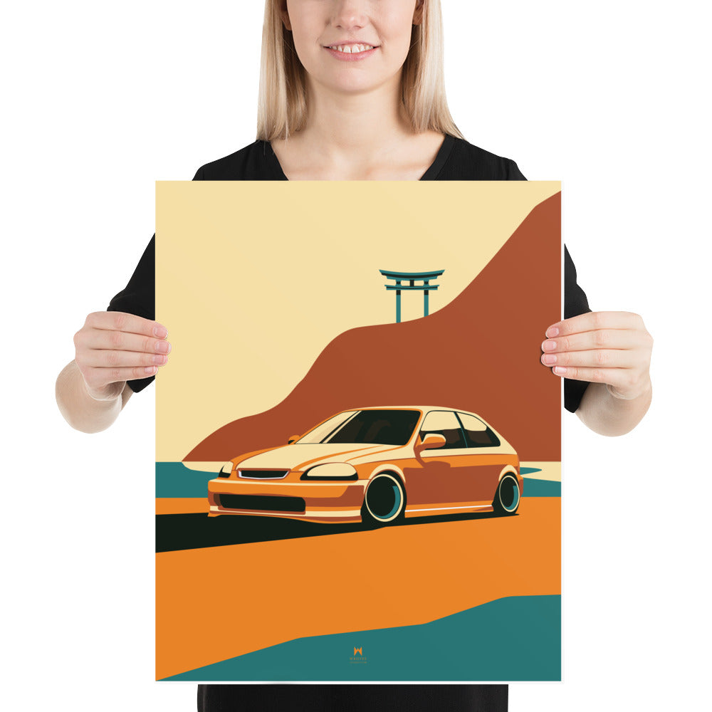 Civic EK9 Car Print