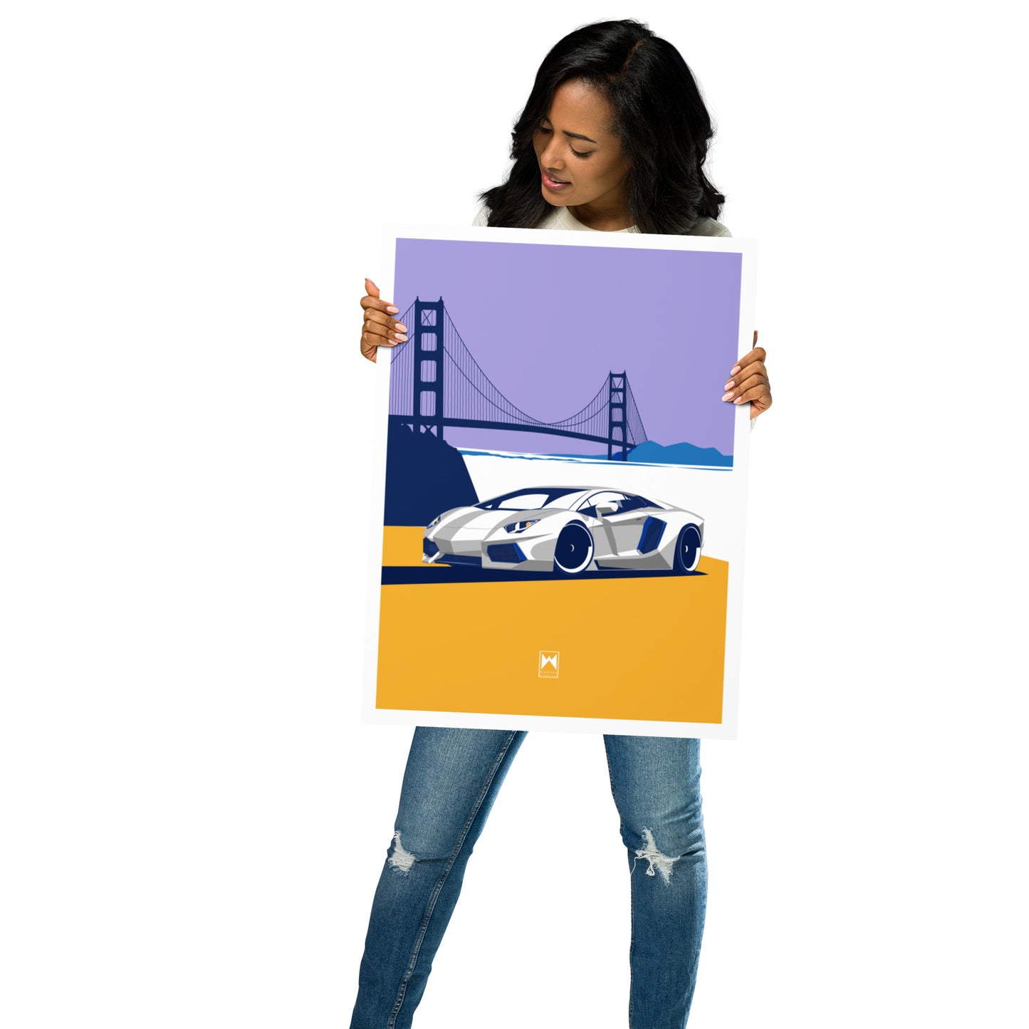 Aventador & Golden Gate Art Print