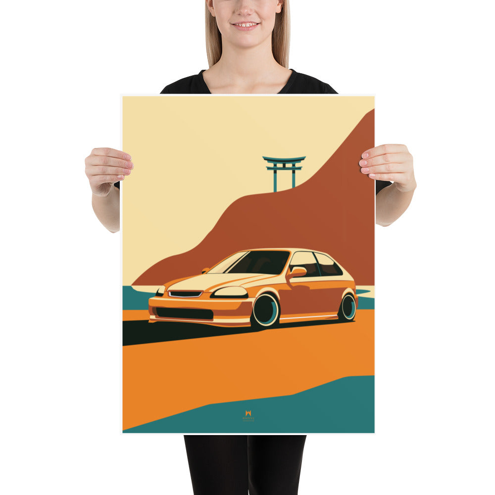 Civic EK9 Car Print