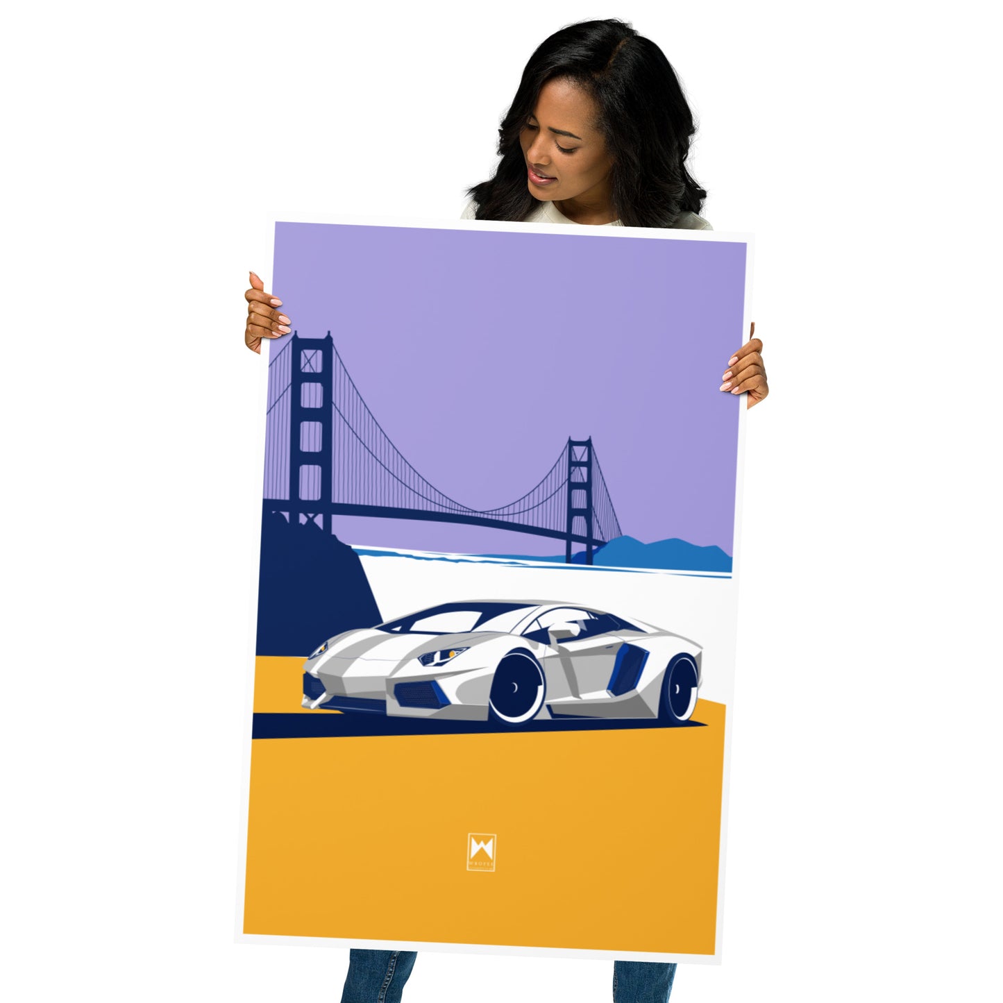 Aventador & Golden Gate Art Print