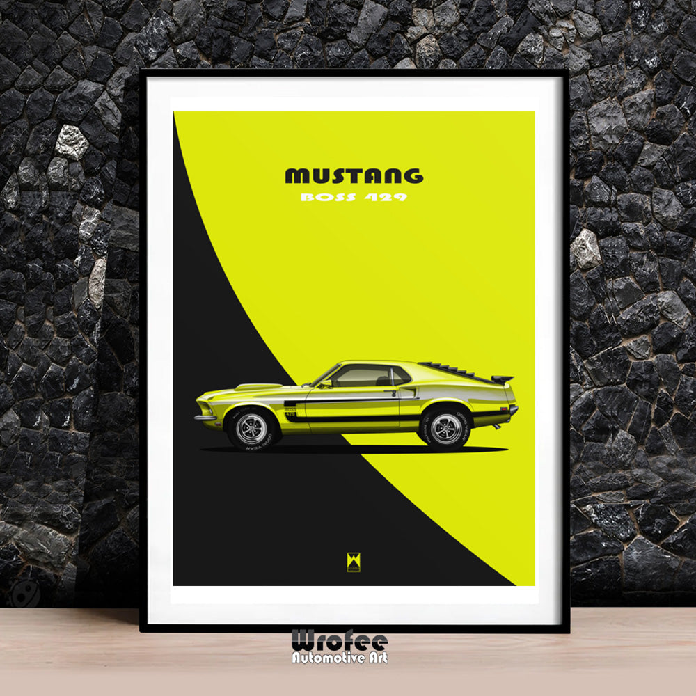 Vintage Mustang Boss Art Print