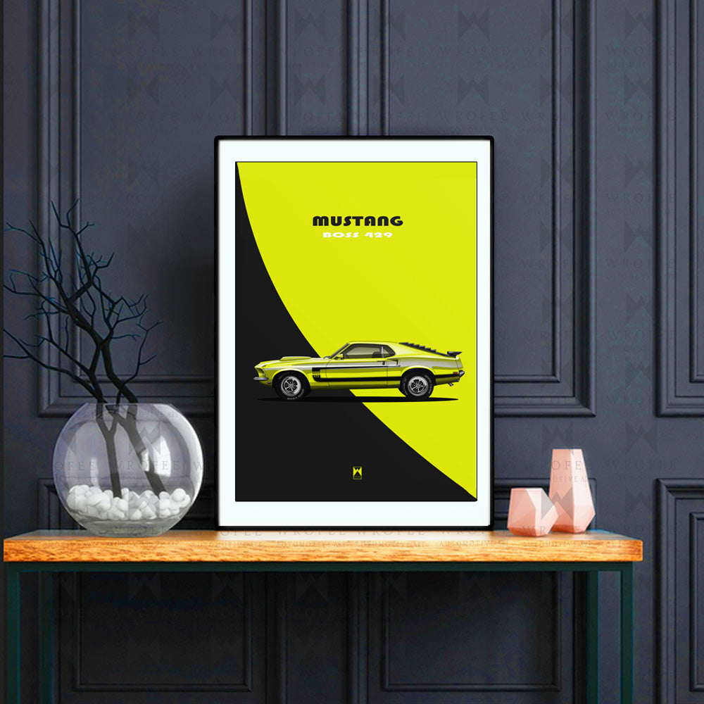 Vintage Mustang Boss Art Print