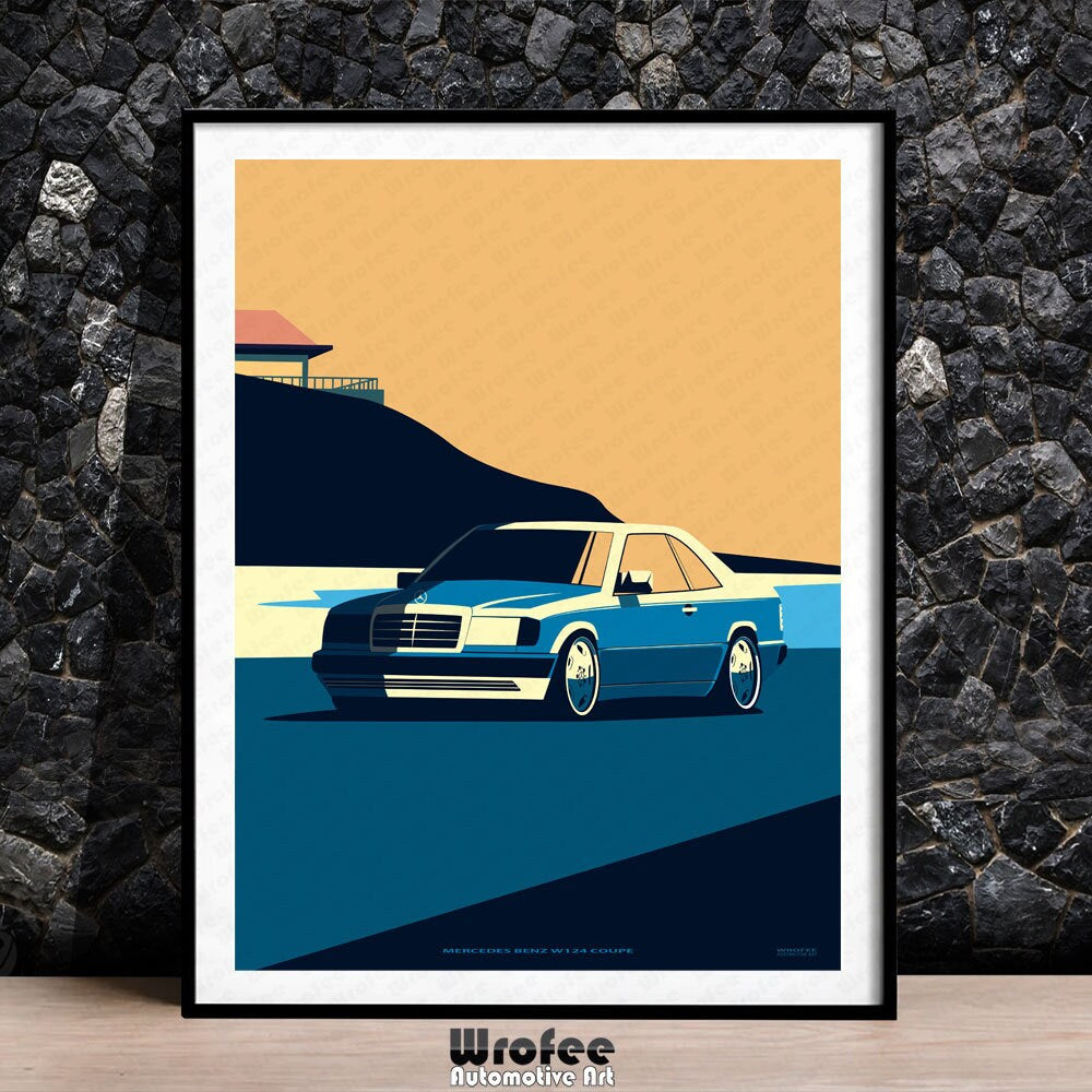 Mercedes W124 Art Print