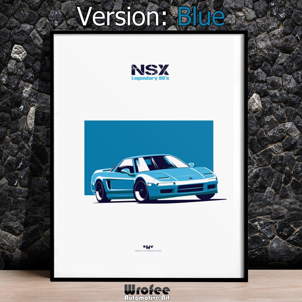 NSX Poster, Honda Poster, Acura Poster, Car Wall Art, Car Wall Decor, Car Guy Gift Exclusive Handmade Minimalist Car Art by Wrofee