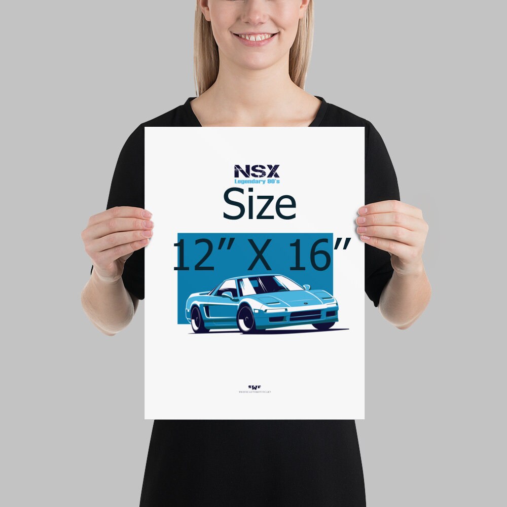 NSX Poster, Honda Poster, Acura Poster, Car Wall Art, Car Wall Decor, Car Guy Gift Exclusive Handmade Minimalist Car Art by Wrofee