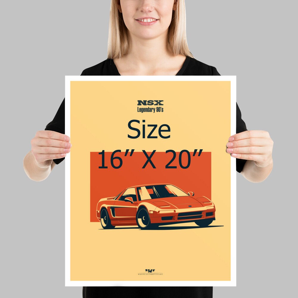 NSX Poster, Honda Poster, Acura Poster, Car Wall Art, Car Wall Decor, Car Guy Gift Exclusive Handmade Minimalist Car Art by Wrofee