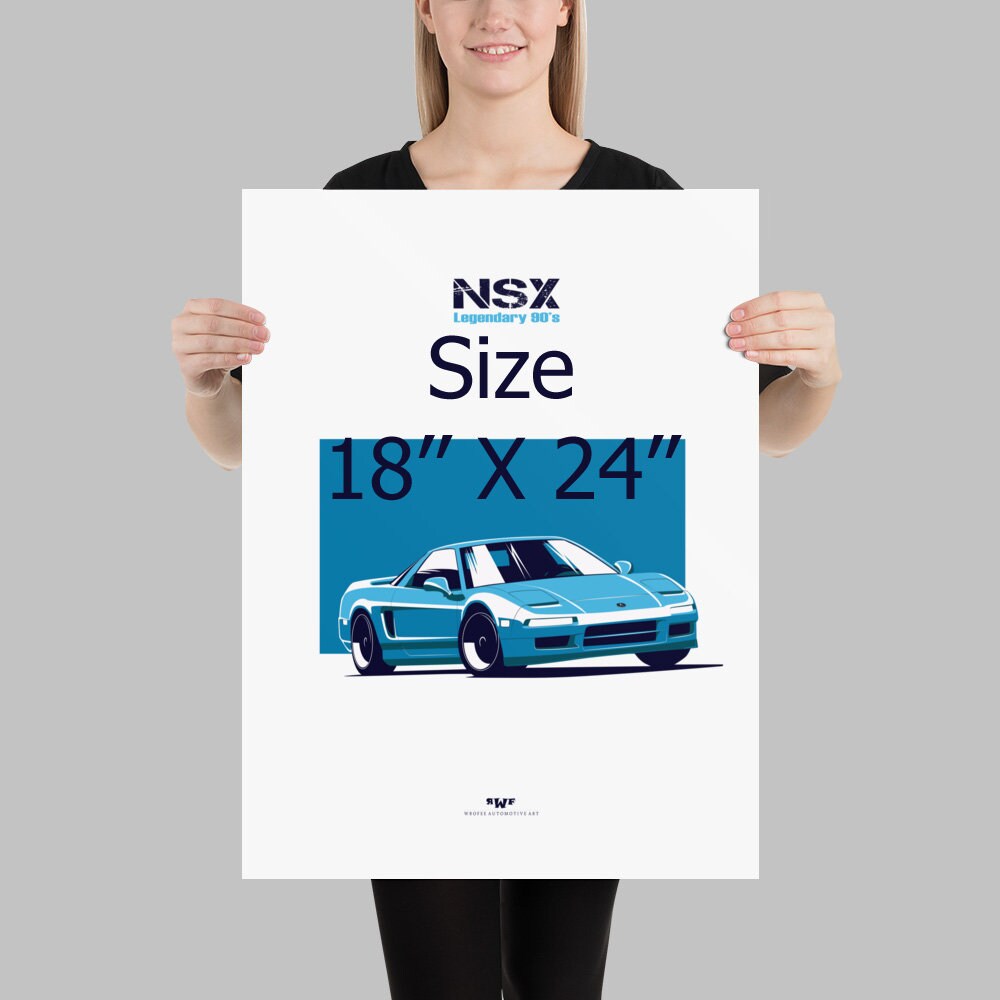 NSX Poster, Honda Poster, Acura Poster, Car Wall Art, Car Wall Decor, Car Guy Gift Exclusive Handmade Minimalist Car Art by Wrofee