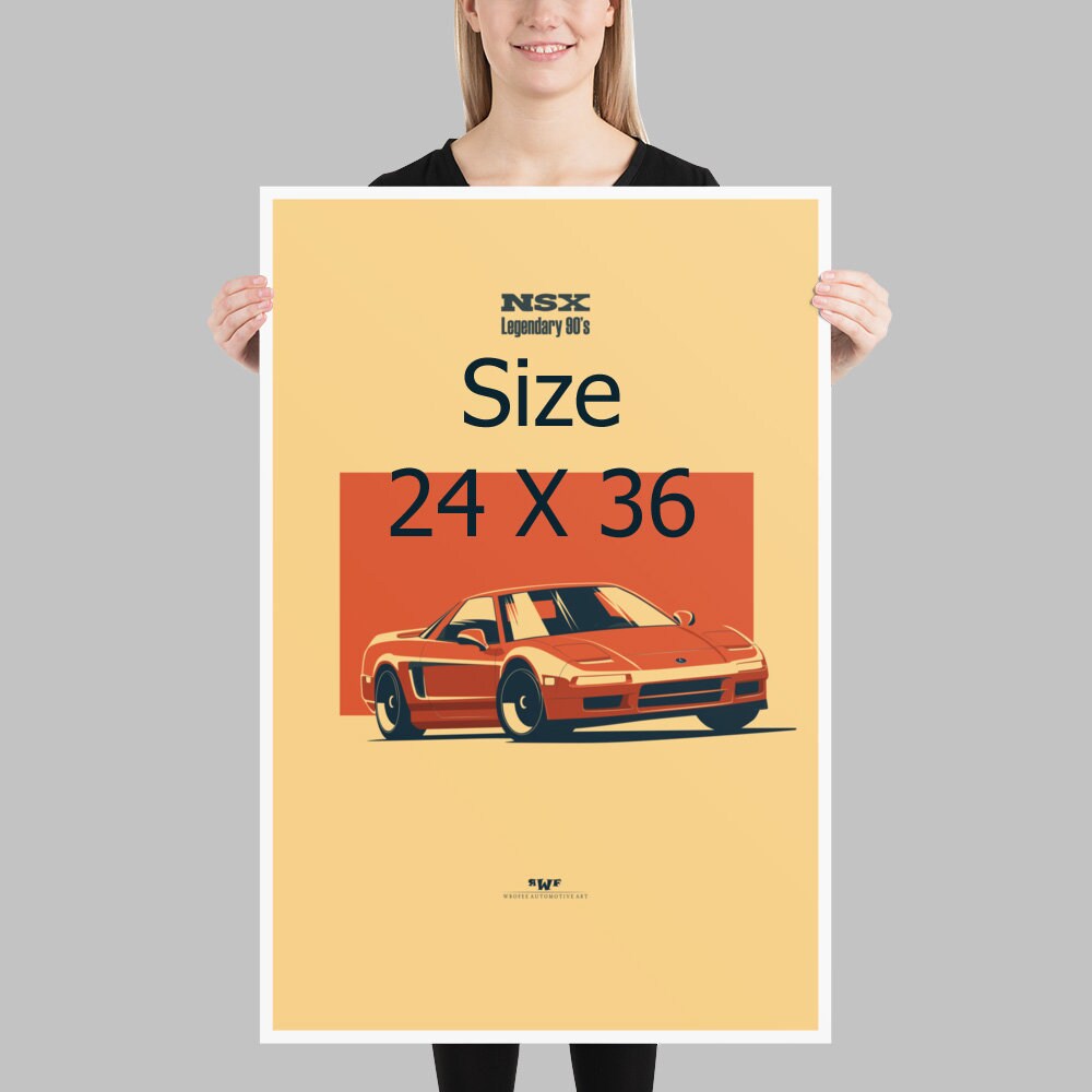 NSX Poster, Honda Poster, Acura Poster, Car Wall Art, Car Wall Decor, Car Guy Gift Exclusive Handmade Minimalist Car Art by Wrofee