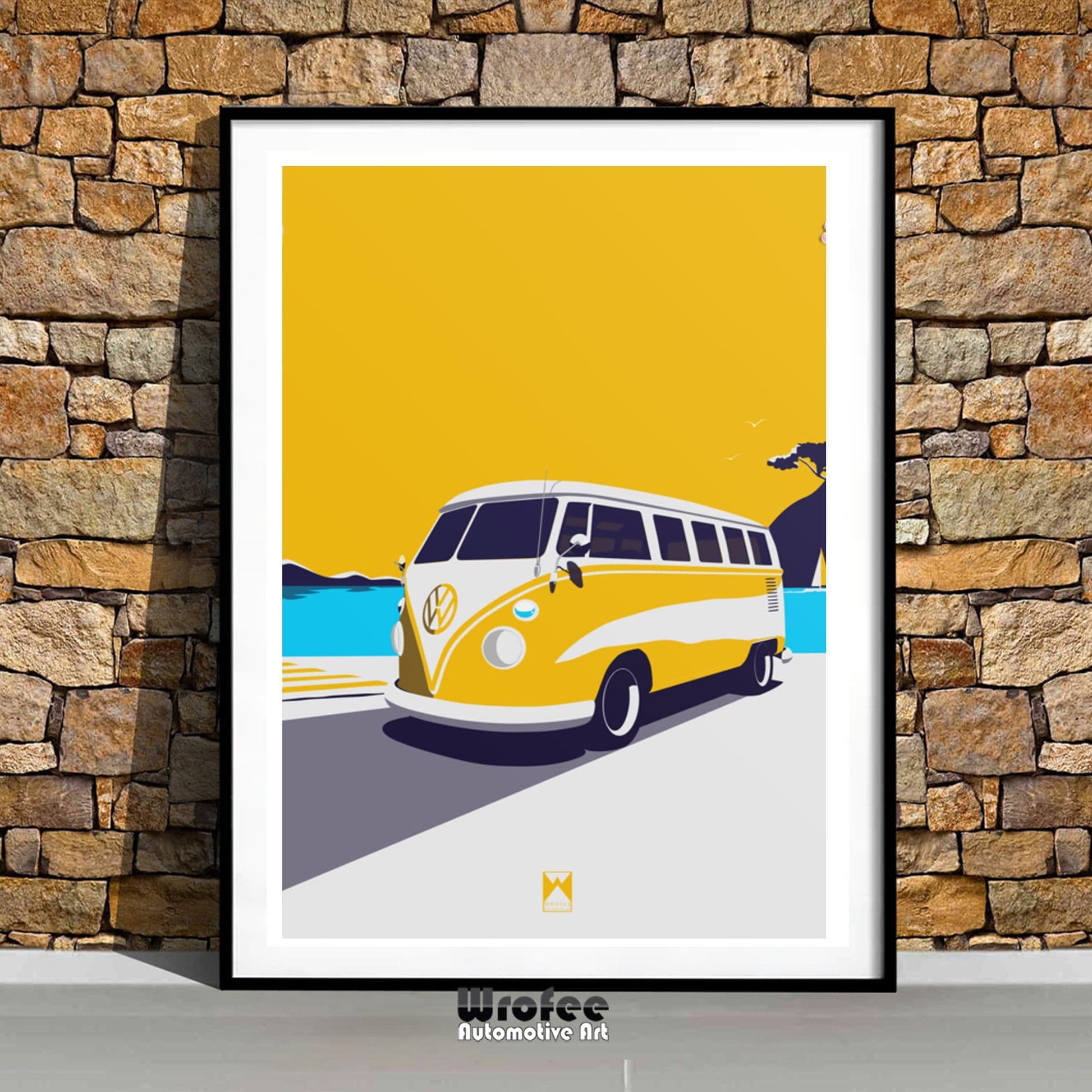 VW Van on the beach Art Poster