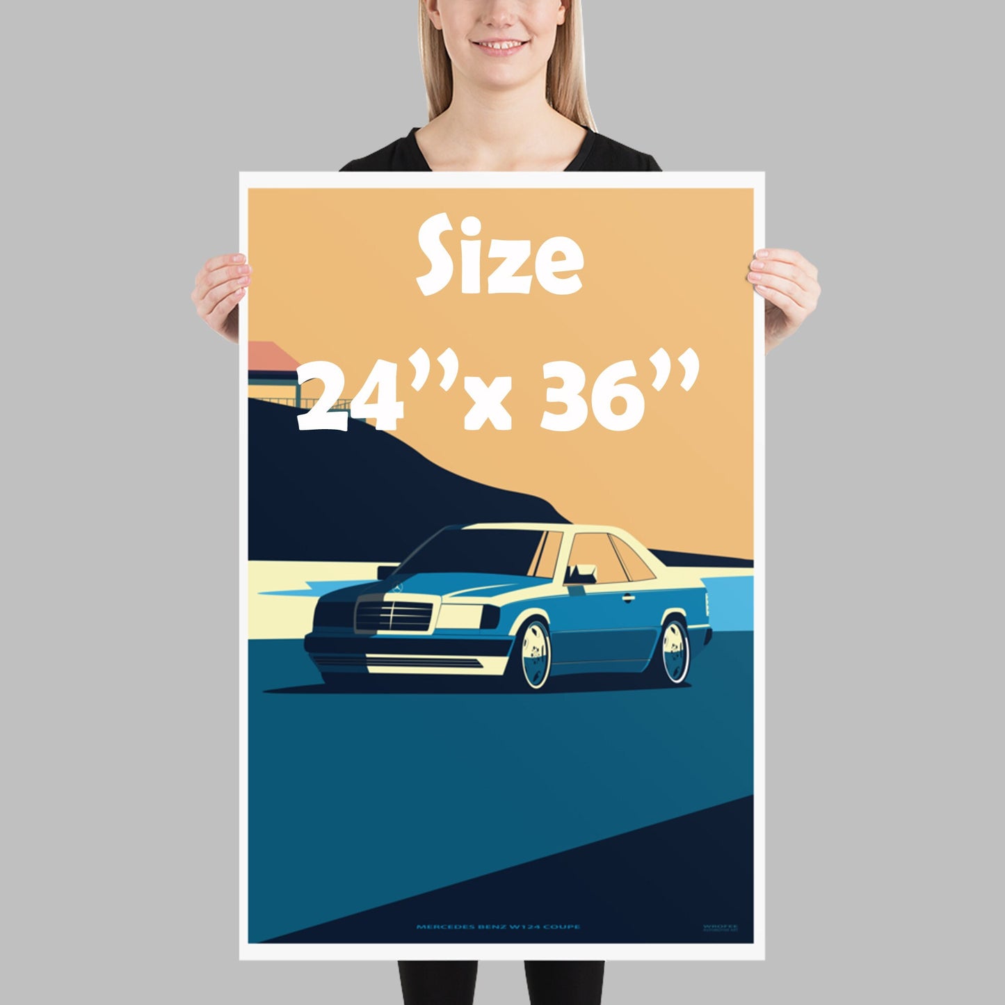 Mercedes W124 Art Print