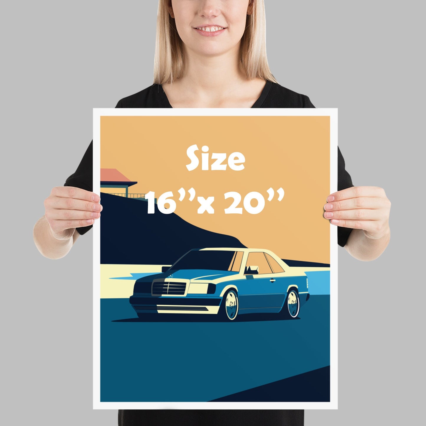 Mercedes W124 Art Print