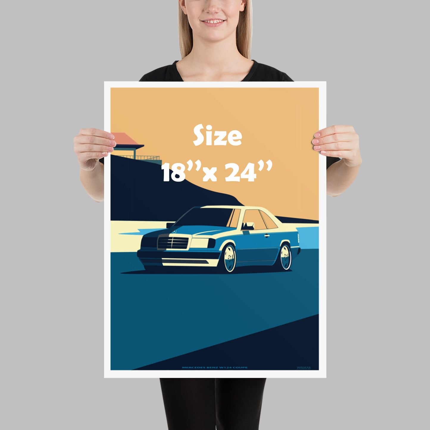 Mercedes W124 Art Print