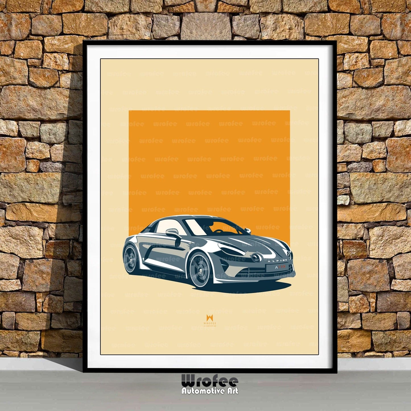 Alpine A110 Car Poster, Car Wall Art, Car Wall Decor, Vintage Cars, Retro Car Print, Car Gift Exclusive Handmade Art Poster by Wrofee