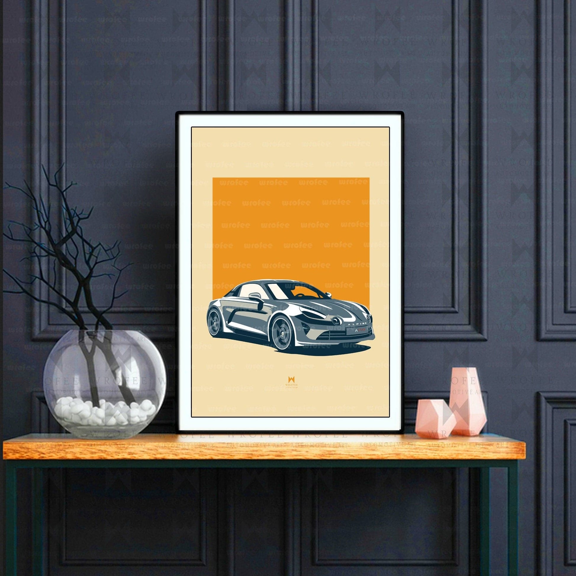 Alpine A110 Car Poster, Car Wall Art, Car Wall Decor, Vintage Cars, Retro Car Print, Car Gift Exclusive Handmade Art Poster by Wrofee